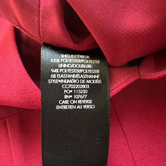 Alice + Olivia Lina Deep V-Neck Sleeveless Wide Leg Red Crepe Jumpsuit Sz Small - Picture 11 of 11